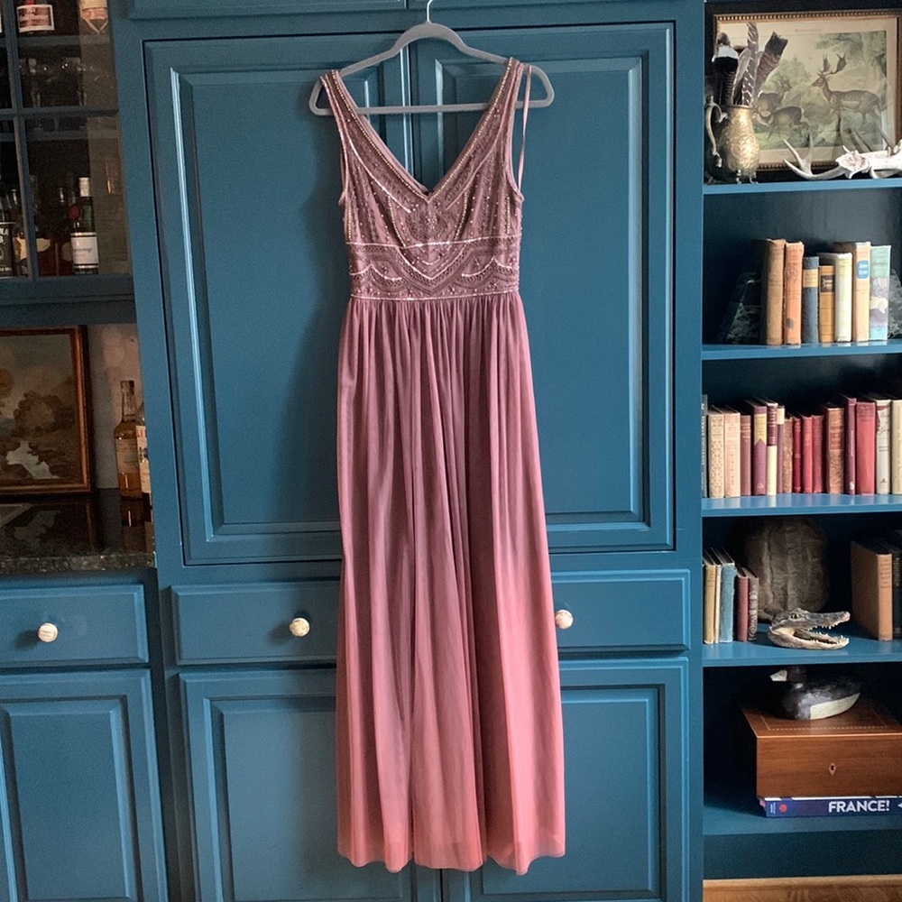 Bhldn plum v neck formal long dress size 4